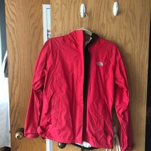 Berry color north face rain coat